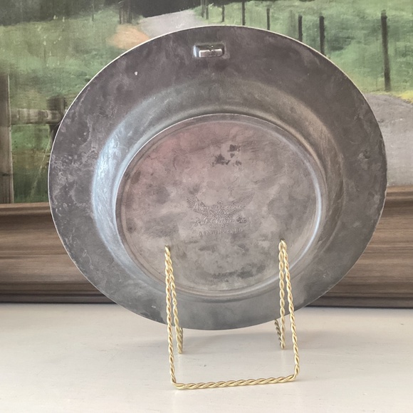 Vintage THE GREAT AMERICAN REVOLUTION 1776 Pewter Painted Tile Plate 10.5" Ohio - Picture 10 of 12